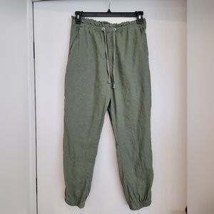 Social Standard by Santuary Green Linen Blend Pants Size Large